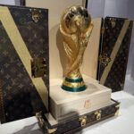 FIFA World Cup 2026 - World Cup replica trophy is displayed in a Louis Vuitton trophy trunk