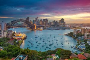 Sydney-Harbour-Bay-sunset-ships